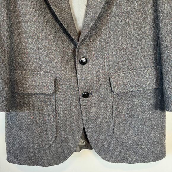 Vtg 70s Tweed Mens 38R 100% Wool Blazer Sport Coat USA Lined Heritage Preppy - Picture 3 of 16